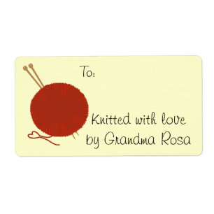 Etiqueta de regalo de punto