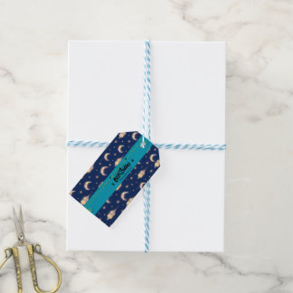 Etiqueta de regalo de Ramadán de lujo en azul mari