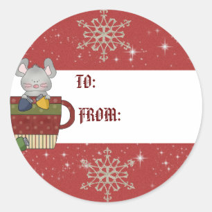 etiqueta de regalo de ratón para navidades