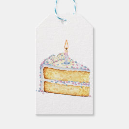 Etiqueta de regalo de rebanada de pastel de cumple