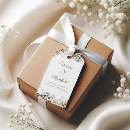 Etiqueta de regalo de regalo de la boda del jardín