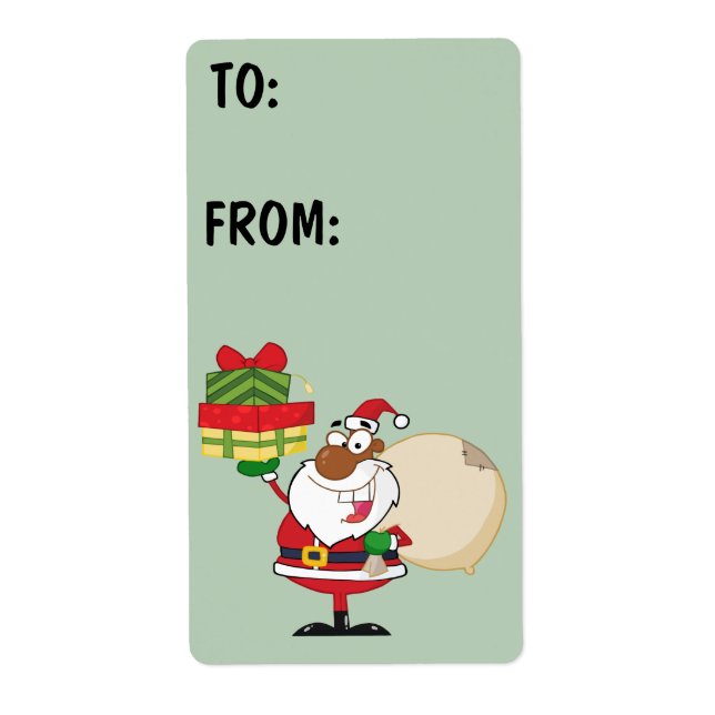 Etiqueta de regalo de regalo de regalo de Papá Noe (Frente)