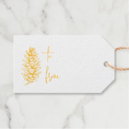 Etiqueta de regalo de Relieve metalizado de pineco
