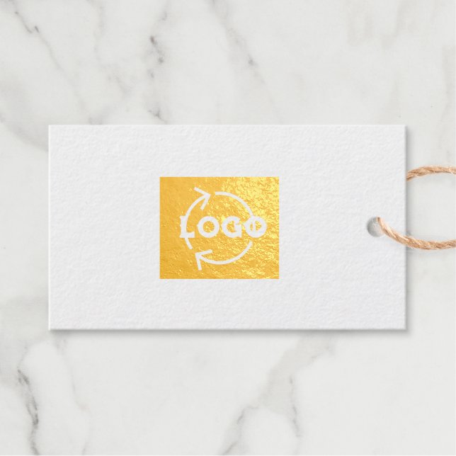 Etiqueta de regalo de Relieve metalizado de texto  (Anverso (Horizontal))