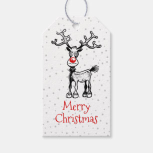 Etiqueta de regalo de reno Rudolph