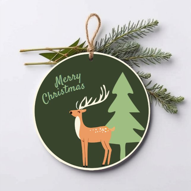 Etiqueta de regalo de renos retro de Santa (Subido por el creador)