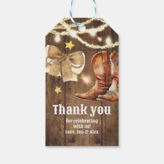 Etiqueta de regalo de revelación de género Botas o