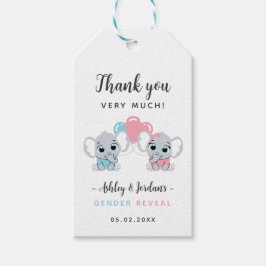 Etiqueta de regalo de revelación de género de elef
