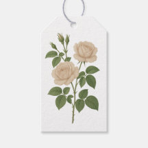 Etiqueta de regalo de rosa de jardín vintage