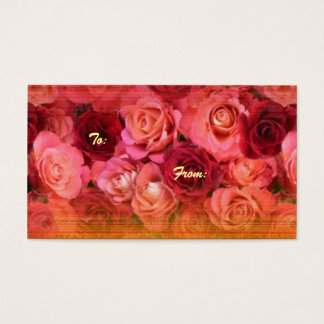 Etiqueta de regalo de rosas