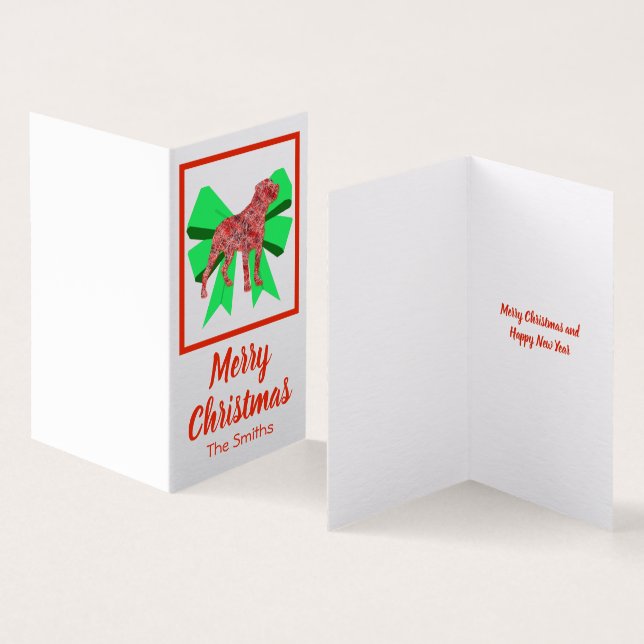 Etiqueta de regalo de Rottweiler Merry Christmas D (Interior y exterior)