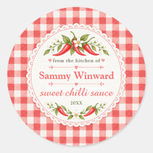 Etiqueta de regalo de salsa dulce de chili casera