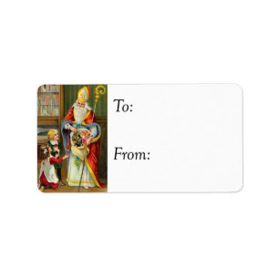 Etiqueta de regalo de San Nicolás