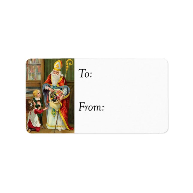 Etiqueta de regalo de San Nicolás (Frente)