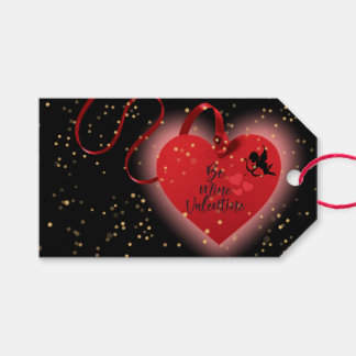 Etiqueta de regalo de San Valentín de corazón rojo