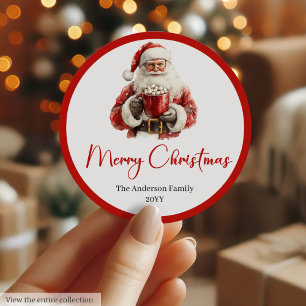Etiqueta de regalo de Santa Claus para papel de en