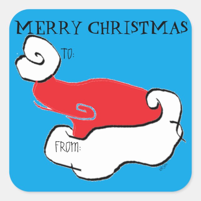 Etiqueta de regalo de Santa Hat (Anverso)