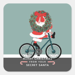 Etiqueta de regalo de Santa secreto pegatina redon
