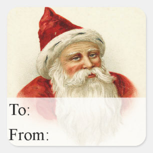 Etiqueta de regalo de Santa Vieja