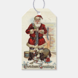 Etiqueta de regalo de Santa Vintage