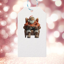 Etiqueta de regalo de Santa White