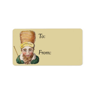 Etiqueta de regalo de Sante Claus Vintage