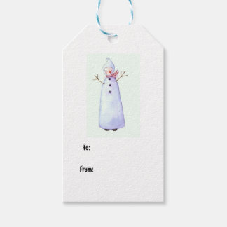 etiqueta de regalo de snowman