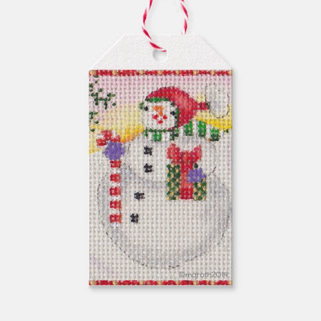 Etiqueta de regalo de Snowman (Anverso)
