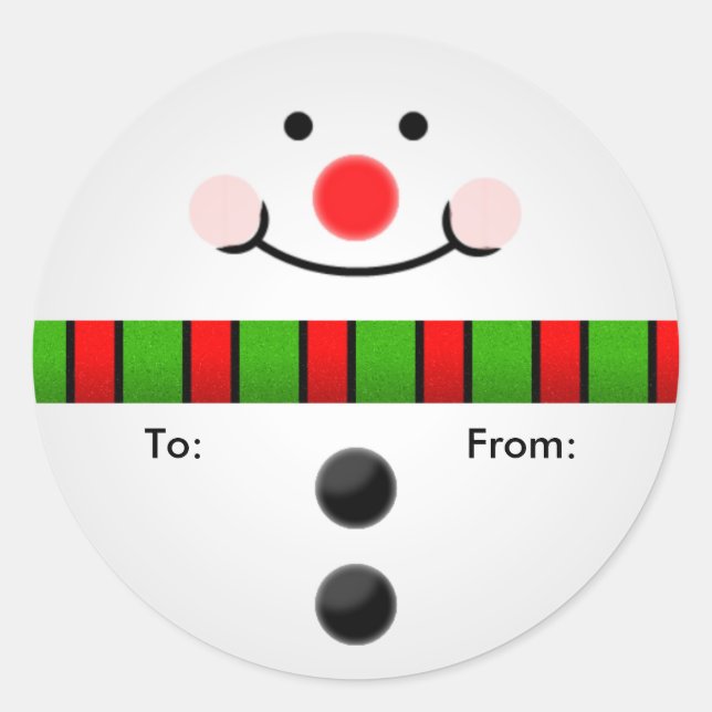 Etiqueta de regalo de Snowman (Anverso)