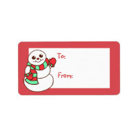 Etiqueta de regalo de Snowman