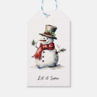Etiqueta de regalo de Snowman editable