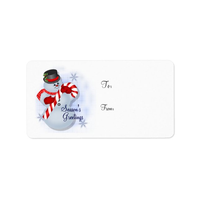 Etiqueta de regalo de Snowman - Etiqueta (Frente)