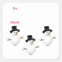 Etiqueta de regalo de Snowman To and From