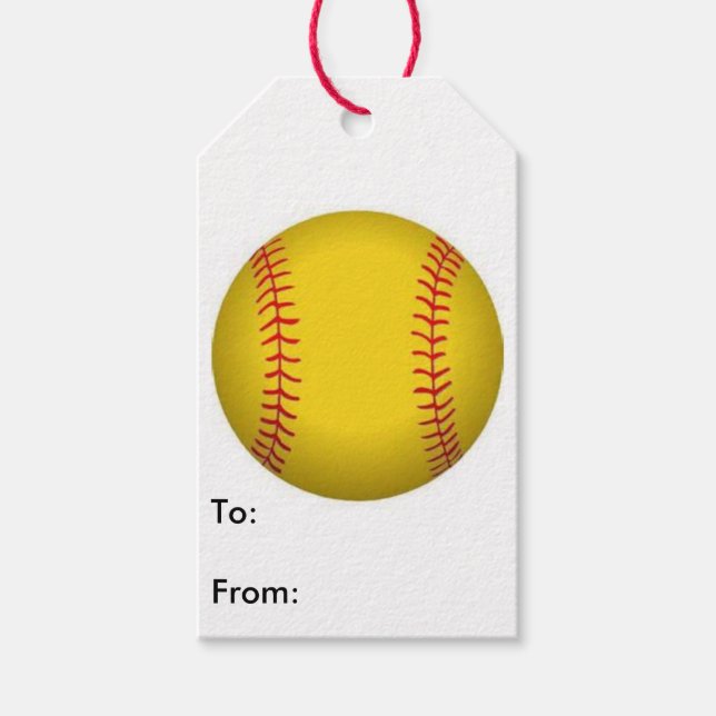 Etiqueta de regalo de Softball (Anverso)