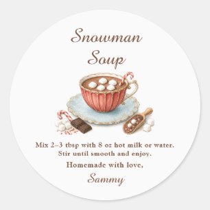 Etiqueta de regalo de Sopa de Muñeco de Nieve y Ca