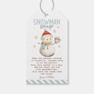 Etiqueta de regalo de sopa de Snowman