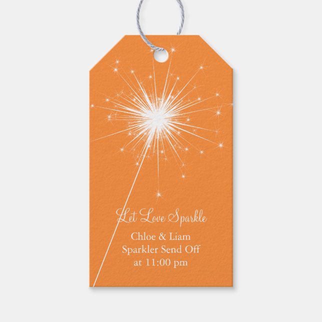 Etiqueta de regalo de Sparkler - naranja (Anverso)