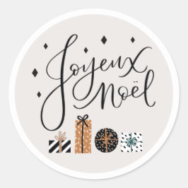 Etiqueta de regalo de sticker de Joyeux Noel Merry