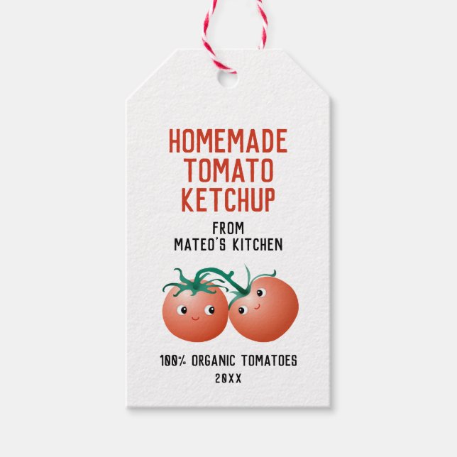 Etiqueta de regalo de tomate Ketchup casero con no (Anverso)