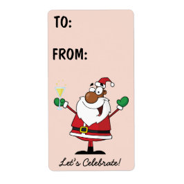 Etiqueta de regalo de tostadas de Santa Navidad ne