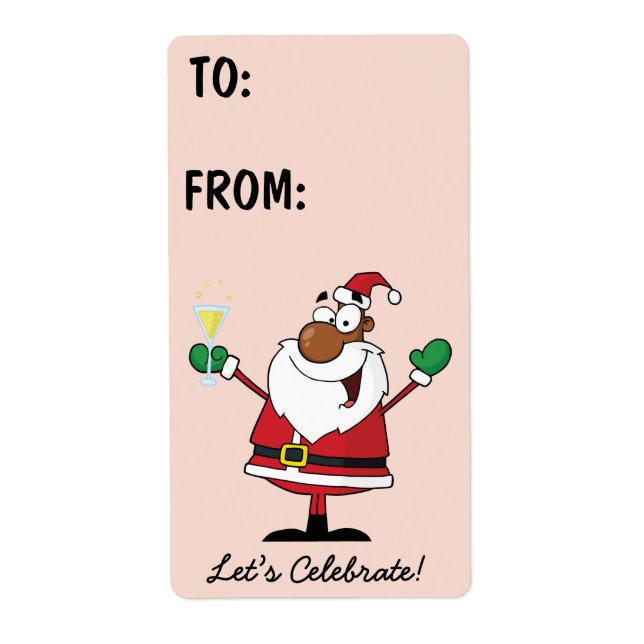 Etiqueta de regalo de tostadas de Santa Navidad ne (Frente)