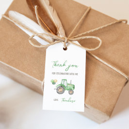 Etiqueta de regalo de tractor adorable