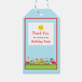 Etiqueta de regalo de tren de circo animal