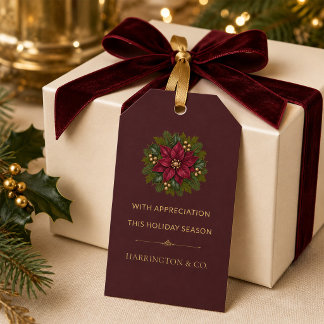 Etiqueta de regalo de vacaciones corporativas de P