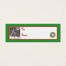 Etiqueta de regalo de vacaciones de árbol de Navid