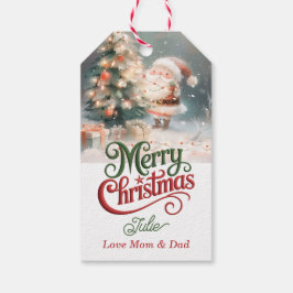 Etiqueta de regalo de vacaciones de árbol de Navid