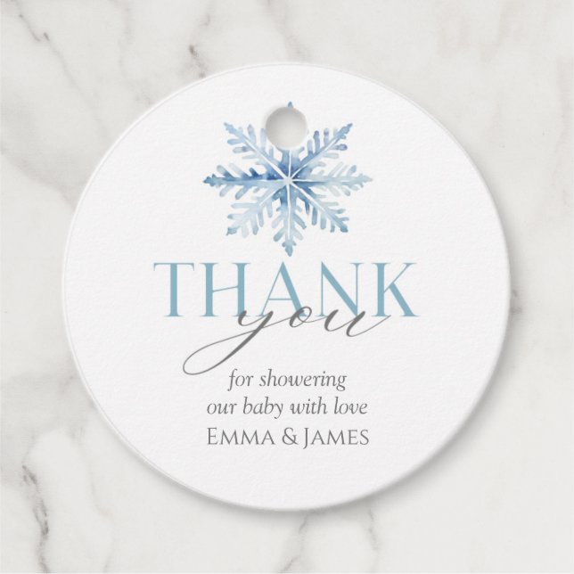 Etiqueta de regalo de vacaciones de copo de nieve  (Anverso)