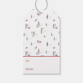 Etiqueta de regalo de vacaciones de invierno