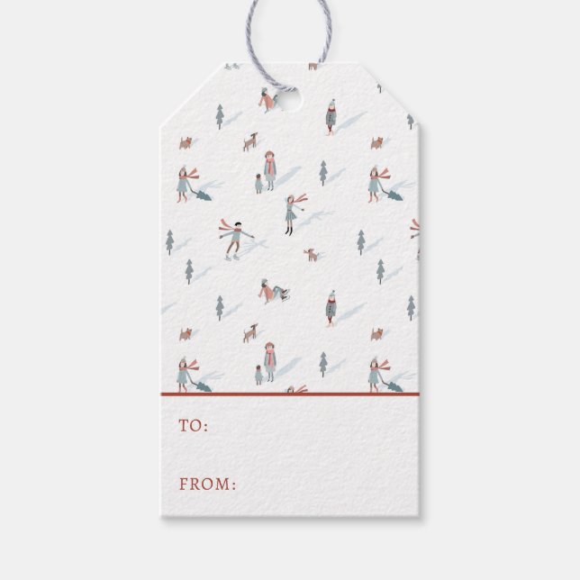 Etiqueta de regalo de vacaciones de invierno (Anverso)