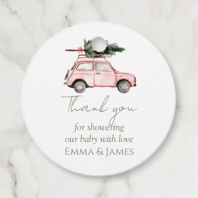 Etiqueta de regalo de vacaciones de Navidades de c (Anverso)